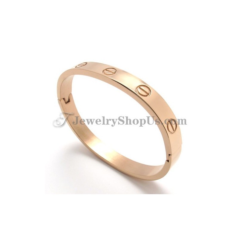 Elegante Bracciale In Titanio E Oro Rosa Per Donna Elegante Bracciale In Titanio E Oro Rosa Per Donna
