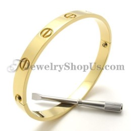 Splendido Bracciale In Titanio Dorato Per Uomo