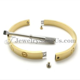 Splendido Bracciale In Titanio Dorato Per Uomo