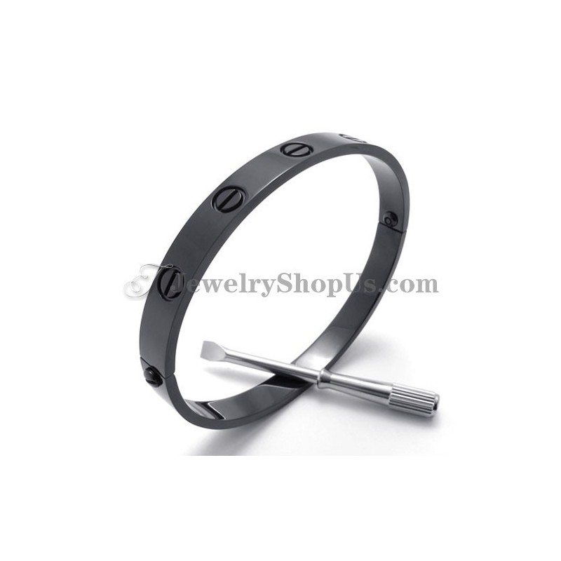 Splendido Bracciale In Titanio Nero Da Uomo