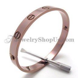 Elegante Bracciale In Titanio Oro Rosa Per Donna