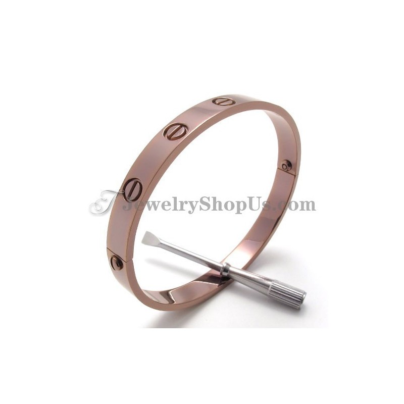 Elegante Bracciale In Titanio Oro Rosa Per Donna Elegante Bracciale In Titanio Oro Rosa Per Donna