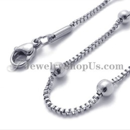 Elegante Collana Da Donna Con Perline In Titanio E Argento
