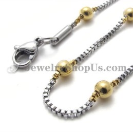 Elegante Collana Da Donna Con Perline In Titanio E Oro