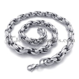 Elegante Collana In Titanio Argento