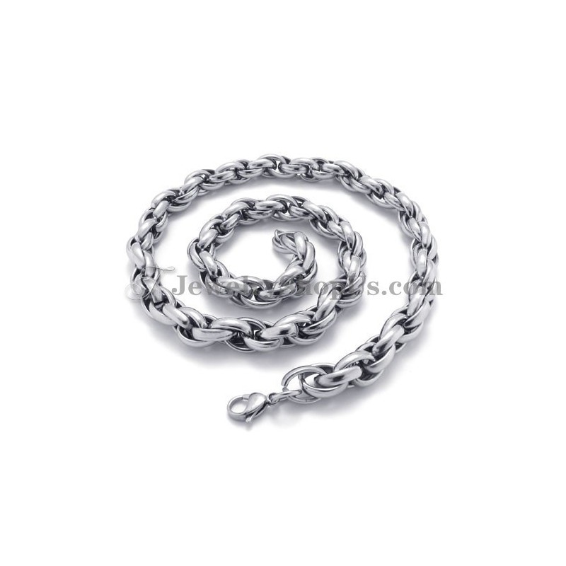 Elegante Collana In Titanio Argento Elegante Collana In Titanio Argento