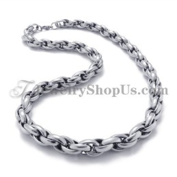 Elegante Collana In Titanio Argento
