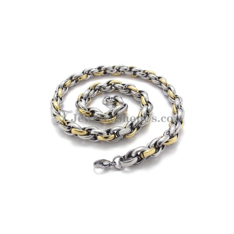 Elegante Collana In Titanio Dorato Elegante Collana In Titanio Dorato