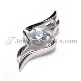 Ciondolo In Argento 925 Con Zircone (Placcato In Platino) Con Catena Gratuita