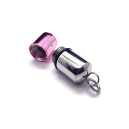 Collana Con Ciondolo A Forma Di Pillola In Argento Rosa E Titanio Puro Con Croce