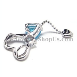 Ciondolo A Forma Di Cuore In Argento 925 Con Zircone (Placcato In Platino) Con Catena Gratuita