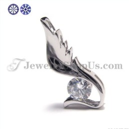 Ciondolo In Argento 925 Con Zircone (Placcato In Platino) Con Catena Gratuita