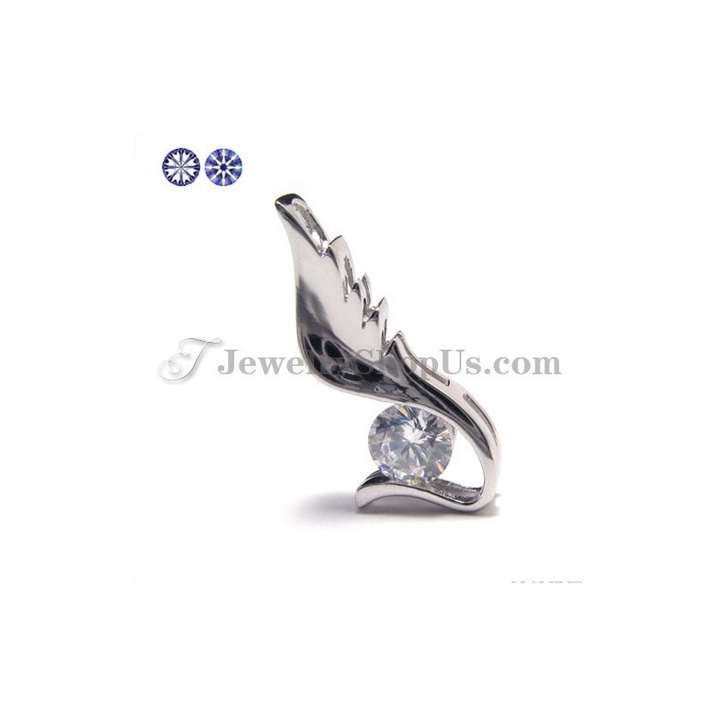 Ciondolo In Argento 925 Con Zircone (Placcato In Platino) Con Catena Gratuita Ciondolo In Argento 925 Con Zircone (Placcato In Platino) Con Catena Gratuita