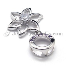 Ciondolo In Argento 925 Con Zircone (Placcato In Platino) Con Catena Gratuita