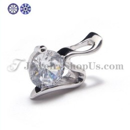 Ciondolo In Argento 925 Con Zircone (Placcato In Platino) Con Catena Gratuita