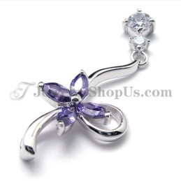 Ciondolo In Argento 925 Con Zircone (Placcato In Platino) Con Catena Gratuita