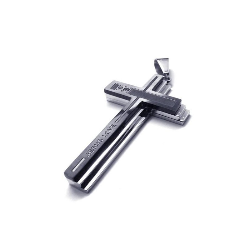 Collana Da Uomo In Argento Puro Titanio Con Ciondolo A Croce (Nuovo) Collana Da Uomo In Argento Puro Titanio Con Ciondolo A Croce (Nuovo)