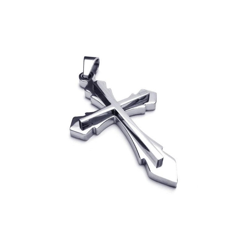 Collana Con Ciondolo A Croce In Titanio Puro E Argento Da Uomo (Nuova) Collana Con Ciondolo A Croce In Titanio Puro E Argento Da Uomo (Nuova)