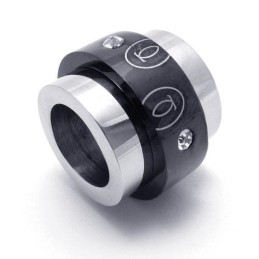 Collana Con Ciondolo In Titanio Puro Argento Nero (Nuovo)
