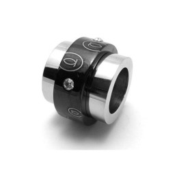 Collana Con Ciondolo In Titanio Puro Argento Nero (Nuovo)