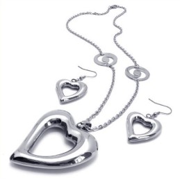 Set Di Gioielli In Titanio Di Qualità Stabile, Con Forma Elegante, Colore Brillante, Comprensivo Di Collana, Ciondolo E Orecchin