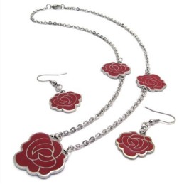 Set Di Gioielli In Titanio Di Alta Qualità, Dal Design Accattivante, Grazioso E Colorato, Con Collana, Ciondolo E Orecchini.