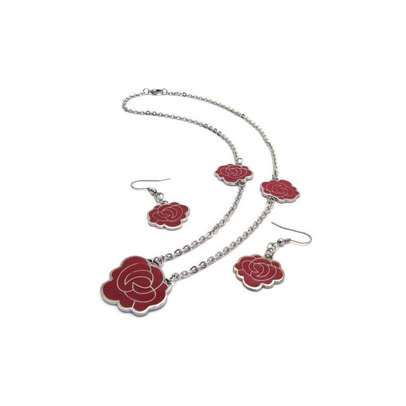 Set Di Gioielli In Titanio Di Alta Qualità, Dal Design Accattivante, Grazioso E Colorato, Con Collana, Ciondolo E Orecchini. Set Di Gioielli In Titanio Di Alta Qualità, Dal Design Accattivante, Grazioso E Colorato, Con Collana, Ciondolo E Orecchini.