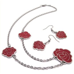 Set Di Gioielli In Titanio Di Alta Qualità, Dal Design Accattivante, Grazioso E Colorato, Con Collana, Ciondolo E Orecchini.