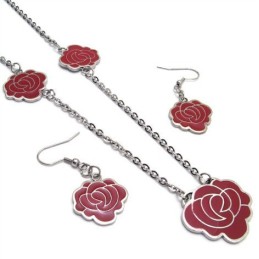 Set Di Gioielli In Titanio Di Alta Qualità, Dal Design Accattivante, Grazioso E Colorato, Con Collana, Ciondolo E Orecchini.
