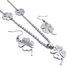 Set Di Gioielli In Titanio Di Eccellente Qualità, Con Forma Elegante, Colore Brillante E Collana, Ciondolo E Orecchini Inclusi.