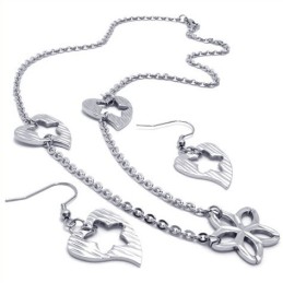 Set Di Gioielli In Titanio Di Qualità Affidabile, Brillantezza Del Colore, Con Collana, Ciondolo E Orecchini, Realizzati Con Mae