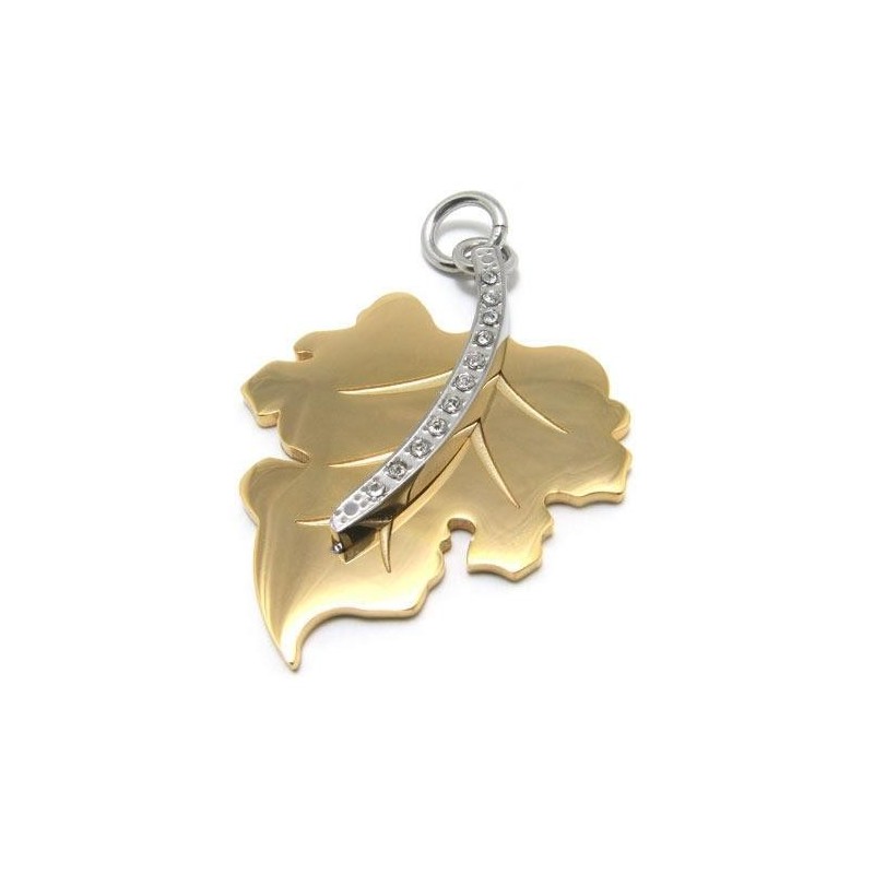 Collana Da Uomo Con Ciondolo A Forma Di Foglia D'Acero In Titanio Puro Dorato Collana Da Uomo Con Ciondolo A Forma Di Foglia D'Acero In Titanio Puro Dorato