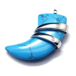 Collana Da Uomo Con Ciondolo A Forma Di Lancia In Titanio Puro Turchese