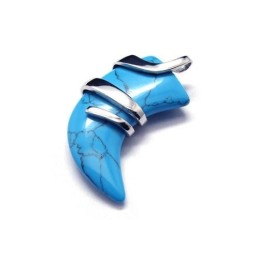 Collana Da Uomo Con Ciondolo A Forma Di Lancia In Titanio Puro Turchese