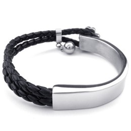 Manifattura Abile, Colori Delicati, Bracciale In Pelle Di Titanio Di Eccellente Qualità