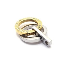 Collana Con Ciondolo In Titanio Puro Dorato E Argento