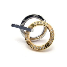 Collana Con Ciondolo In Titanio Puro Dorato E Argento