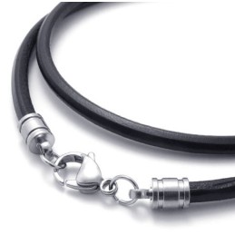 Collana In Pelle Di Qualità Stabile Con Colori Delicati E Lavorazione Artigianale