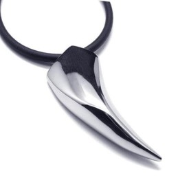 Collana Con Ciondolo A Forma Di Denti Di Animale In Titanio Puro 316L Da Uomo