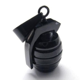 Collana Con Ciondolo A Forma Di Granata In Titanio Nero Puro Da Uomo
