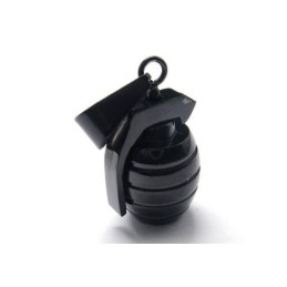 Collana Con Ciondolo A Forma Di Granata In Titanio Nero Puro Da Uomo