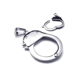 Collana Con Ciondolo A Manetta In Titanio Puro E Argento Da Uomo