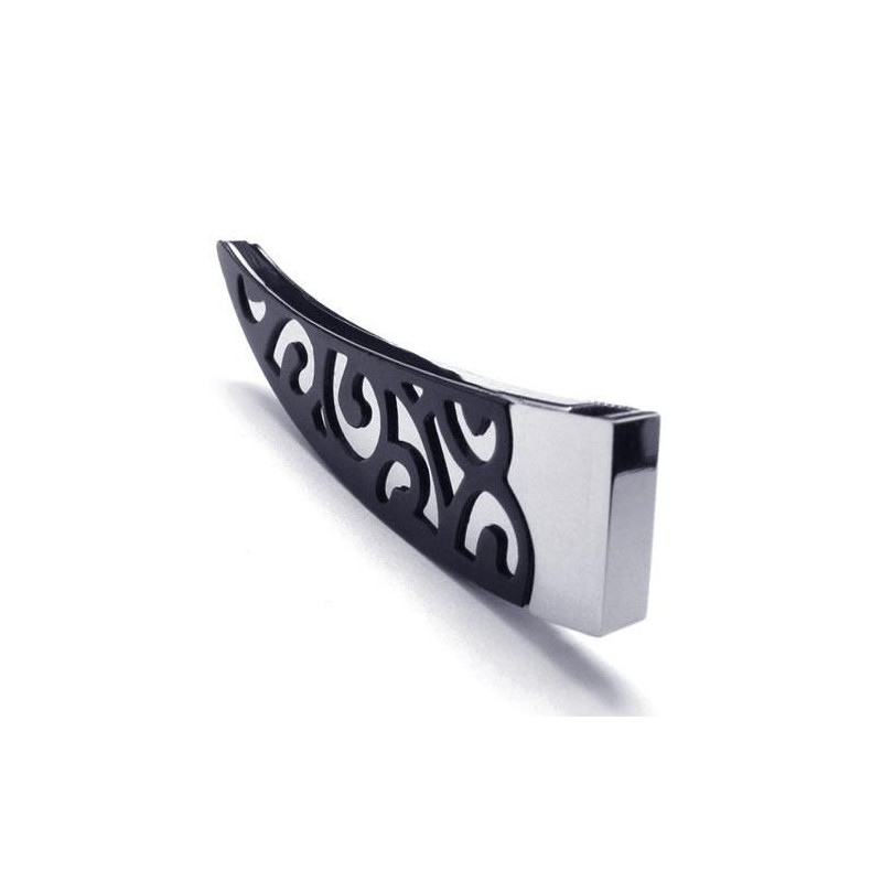 Collana Con Ciondolo In Titanio Puro Con Lancia Nera Da Uomo 6588