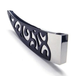 Collana Con Ciondolo In Titanio Puro Con Lancia Nera Da Uomo 6588