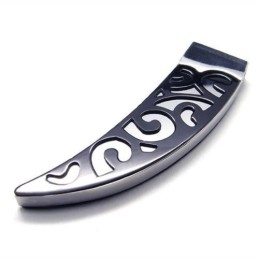 Collana Con Ciondolo In Titanio Puro Con Lancia Nera Da Uomo 6588