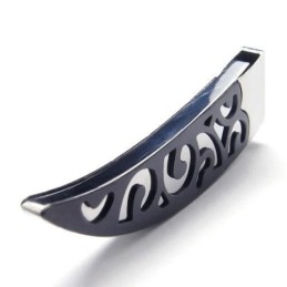 Collana Con Ciondolo In Titanio Puro Con Lancia Nera Da Uomo 6588