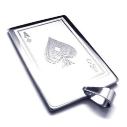Collana Con Ciondolo A Forma Di Carte Da Gioco In Titanio Puro Da Uomo