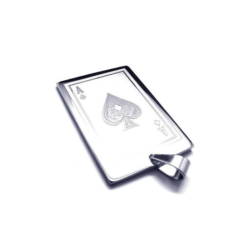 Collana Con Ciondolo A Forma Di Carte Da Gioco In Titanio Puro Da Uomo Collana Con Ciondolo A Forma Di Carte Da Gioco In Titanio Puro Da Uomo