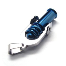 Collana Con Ciondolo A Forma Di Cannone In Titanio Puro Blu Da Uomo 6466