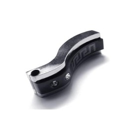 Collana Con Ciondolo In Titanio Puro Argento Nero Da Uomo (Nuovo)